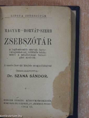 Magyar-horvát-szerb zsebszótár/Horvát-szerb-magyar zsebszótár