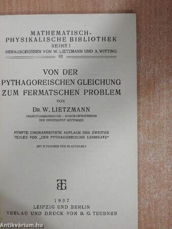 Von der pythagoreischen Gleichung zum fermatschen Problem