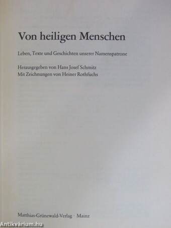 Von heiligen Menschen