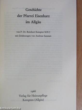 Geschichte der Pfarrei Eisenharz im Allgäu