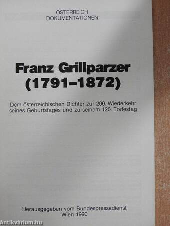 Franz Grillparzer 1791-1872