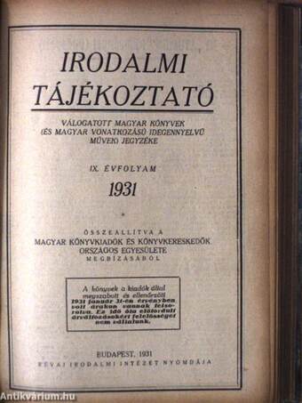 Irodalmi tájékoztató 1931