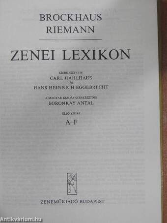 Zenei Lexikon 1-3.