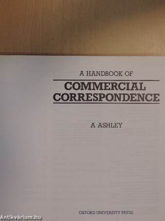 A Handbook of Commercial Correspondence