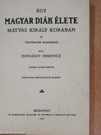 Egy magyar diák élete Mátyás király korában