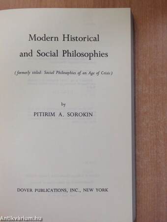 Modern Historical and Social Philosophies