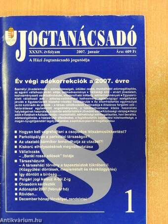 Jogtanácsadó 2007. (nem teljes évfolyam)