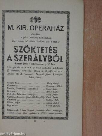 A Magyar Királyi Operaház évkönyve 1940-1941