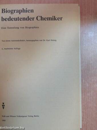 Biographien bedeutender Chemiker