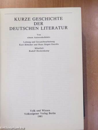 Kurze Geschichte der deutschen Literatur