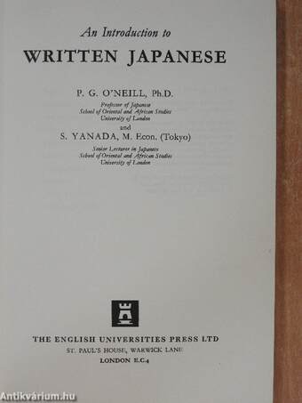 An Introduction to Written Japanese