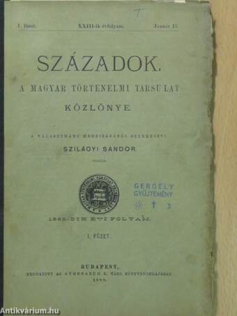 Századok 1889. január 15.