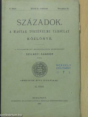 Századok 1895. november 15.