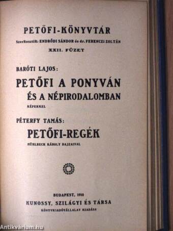 Petőfi és a természet/Petőfi a ponyván és a népirodalomban/Petőfi-regék