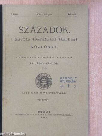 Századok 1886. julius 15.