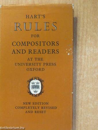 Hart's Rules for Compositors and Readers