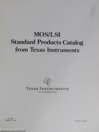 MOS/LSI Standard Products Catalog from Texas Instruments