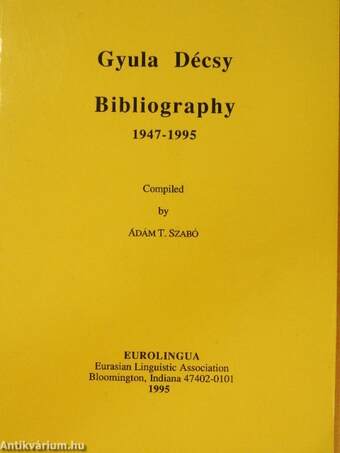 Gyula Décsy Bibliography