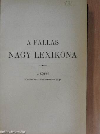 A Pallas Nagy Lexikona V. (töredék)