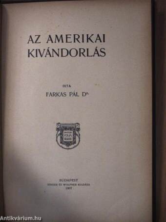 Az amerikai kivándorlás