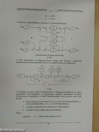 Folytonos dinamikus rendszer lineáris állapotegyenletének megoldása