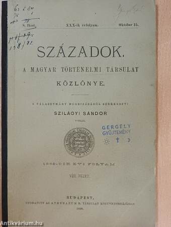 Századok 1896. október 15.