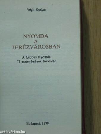 Nyomda a Terézvárosban (minikönyv)