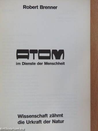 Atom im Dienste Menschheit