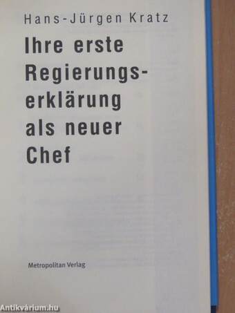 Ihre erste Regierungserklärung als neuer Chef