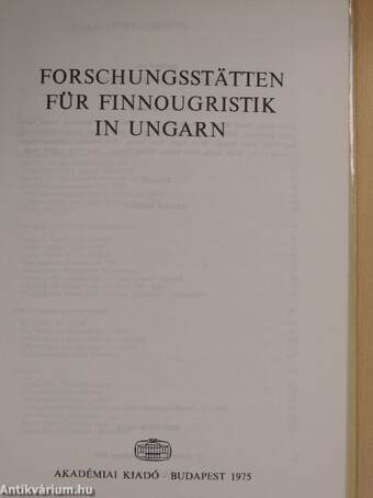 Forschungsstätten für Finnougristik in Ungarn