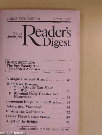 Selected Articles from Reader's Digest April 1987