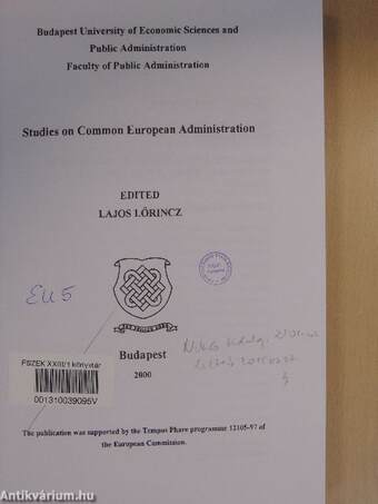 Studies on Common European Administration