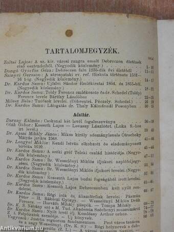 Régi Okiratok és Levelek Tára 1906. január hó 15.