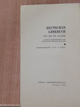 Deutsches Lesebuch für die VII. Klasse