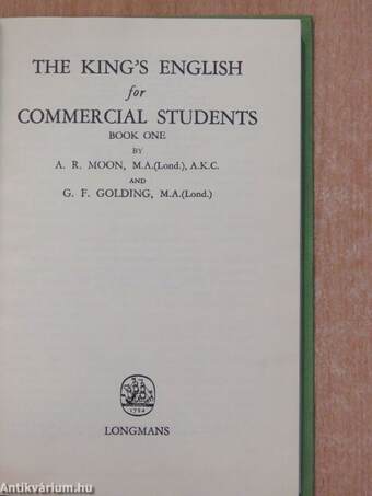 The King's English for Commercial Students I