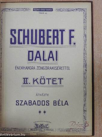 Schubert F. dalai énekhangra zongorakisérettel II.