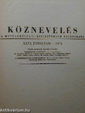 Köznevelés 1970. január-december