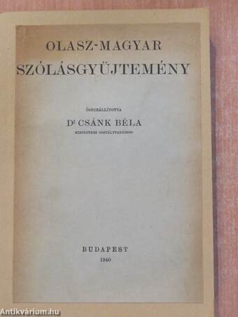 Olasz-magyar szólásgyüjtemény