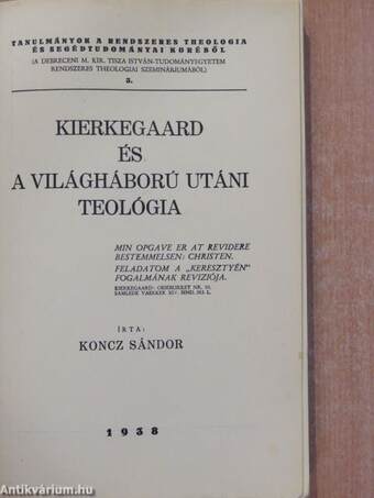 Kierkegaard és a világháború utáni teológia