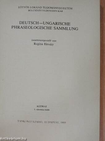 Deutsch-Ungarische phraseologische sammlung