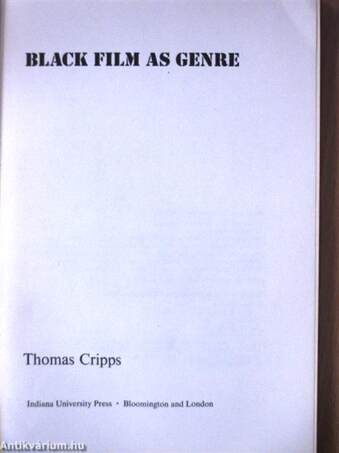 Black Film as Genre