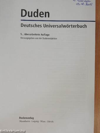 Duden - Deutsches Universalwörterbuch A-Z