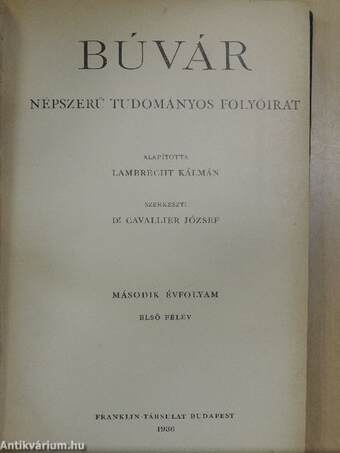 Búvár 1936. január-december I-II.