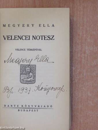 Velencei notesz (aláírt példány)