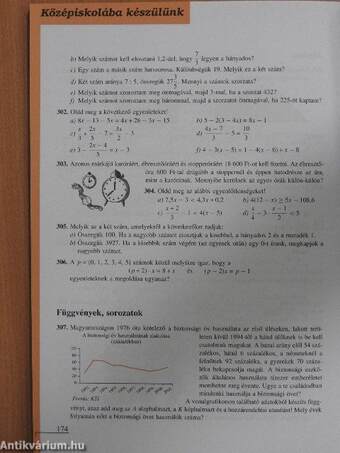 Matematika tankönyv 8/I.