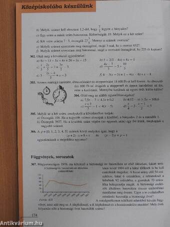 Matematika tankönyv 8/I.