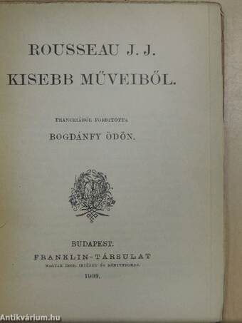 Rousseau J. J. kisebb műveiből