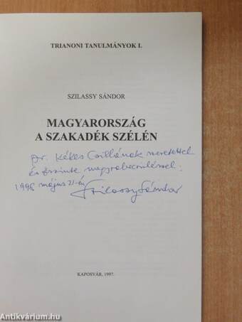 Magyarország a szakadék szélén (dedikált példány)