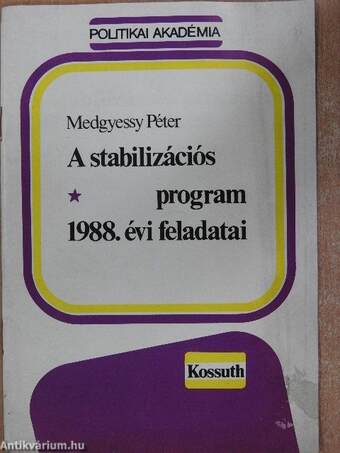 A stabilizációs program 1988. évi feladatai