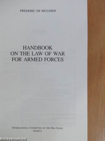 Handbook on the law of war for armed forces